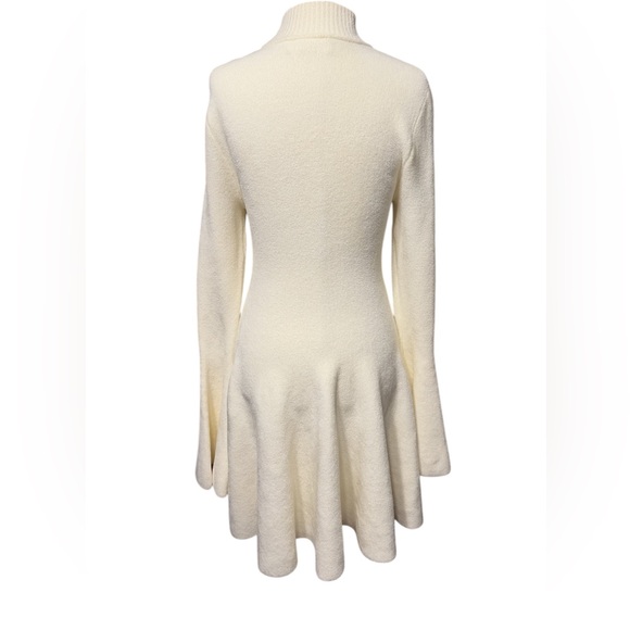 Ronny Kobo NWT White Bell Sleeve Mock Neck Mini Dress - Picture 6 of 10